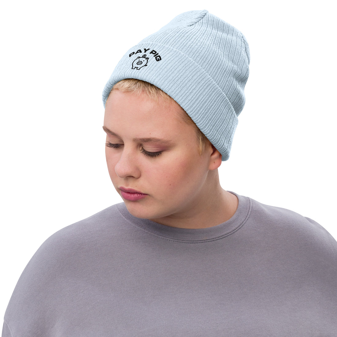 Pay Pig - Ribbed knit beanie