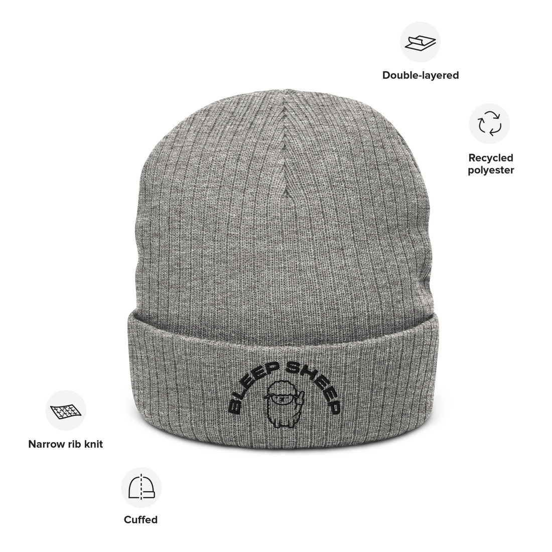 Bleep Sheep - Ribbed knit beanie