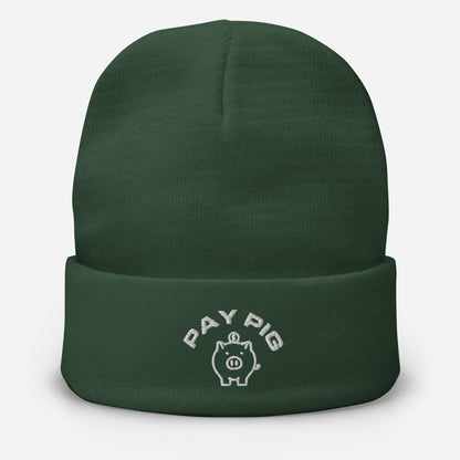 Pay Pig - Embroidered Beanie