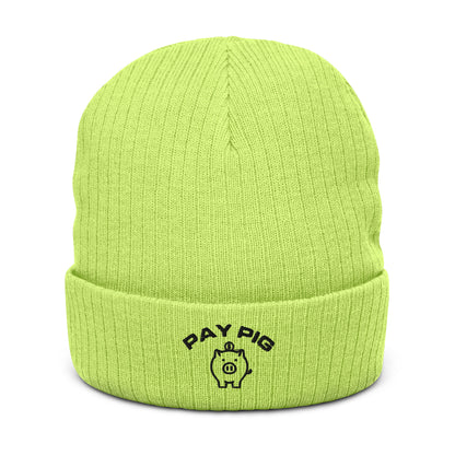 Pay Pig - Ribbed knit beanie