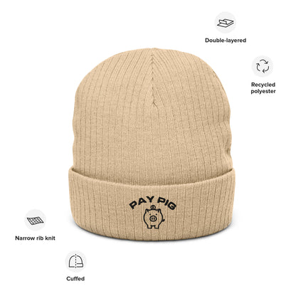 Pay Pig - Ribbed knit beanie