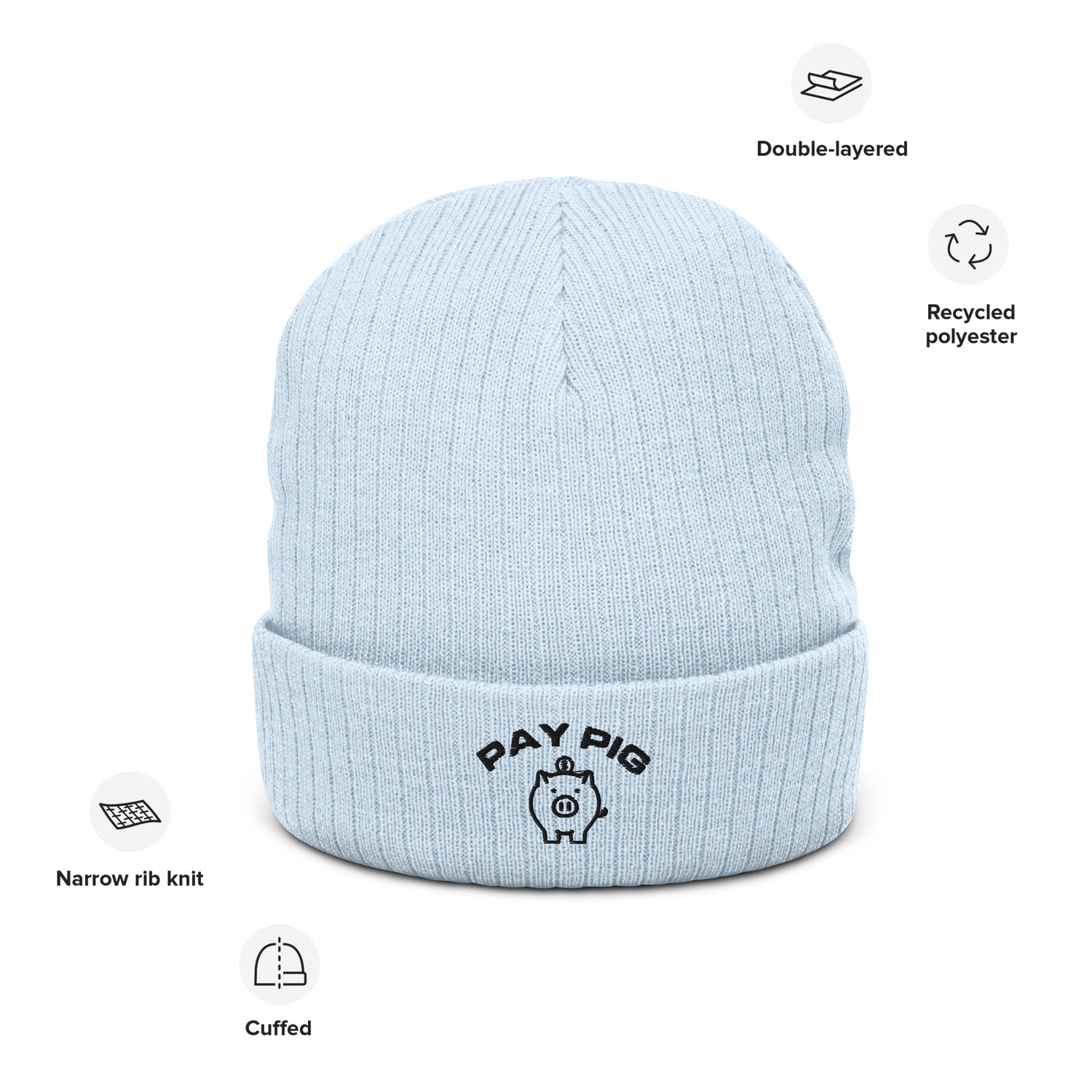 Pay Pig - Ribbed knit beanie
