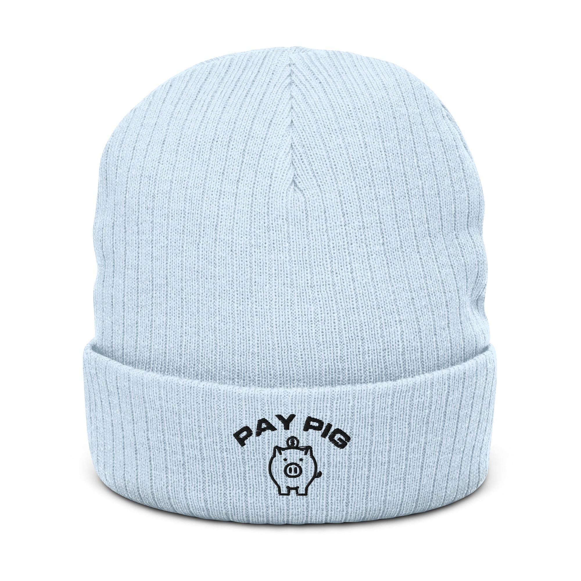 Pay Pig - Ribbed knit beanie