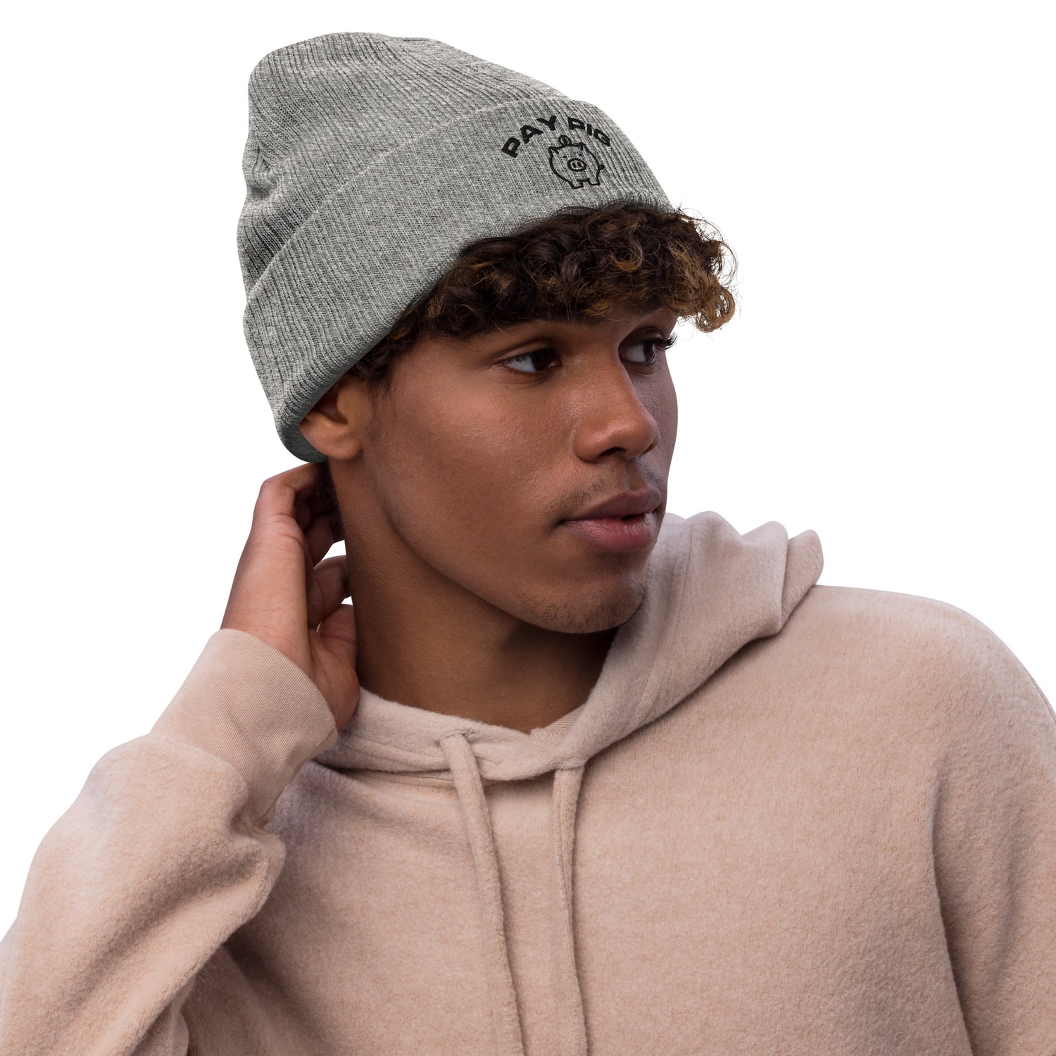 Pay Pig - Ribbed knit beanie