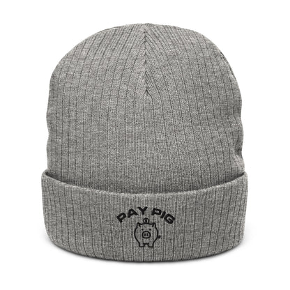 Pay Pig - Ribbed knit beanie