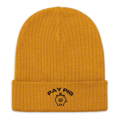 Pay Pig - Ribbed knit beanie