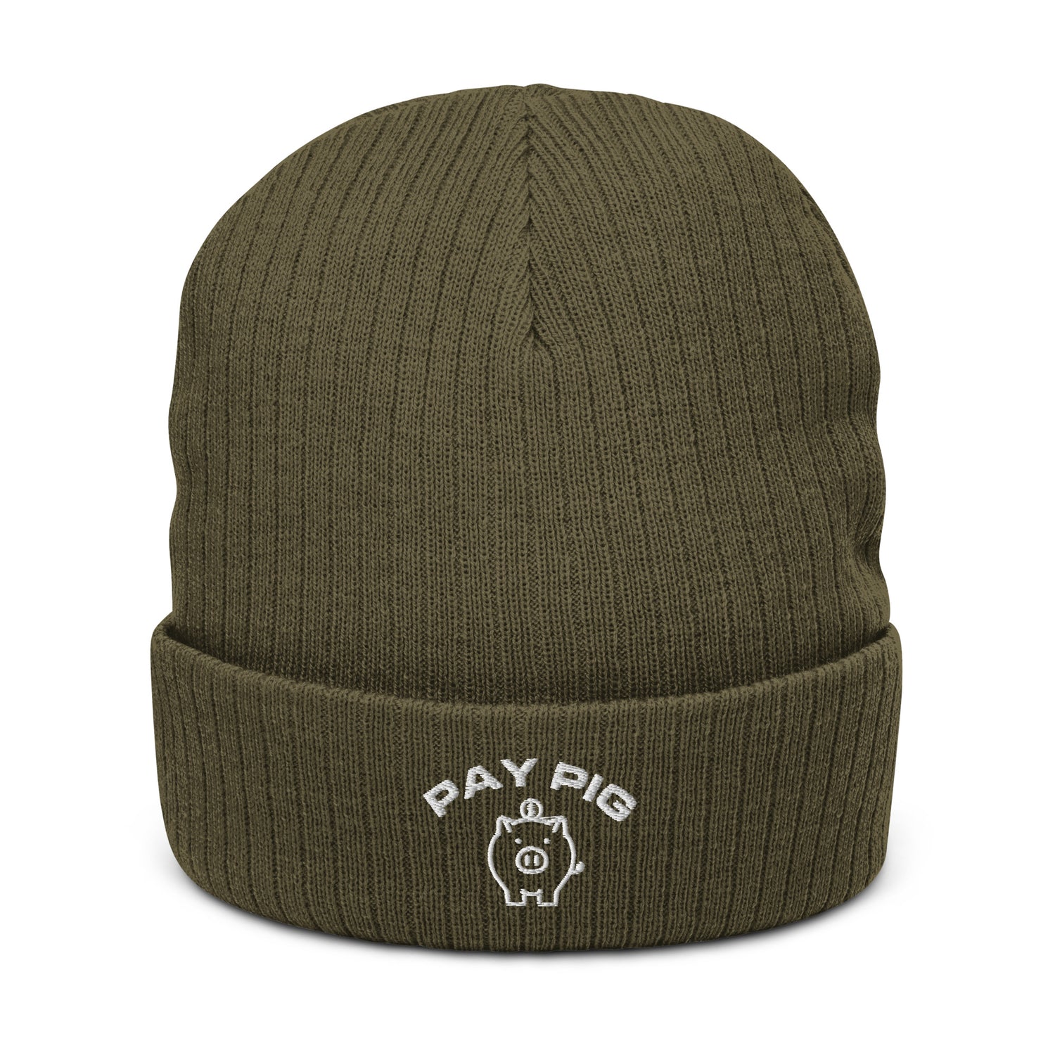 Pay Pig - Ribbed knit beanie