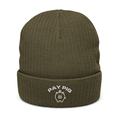 Pay Pig - Ribbed knit beanie
